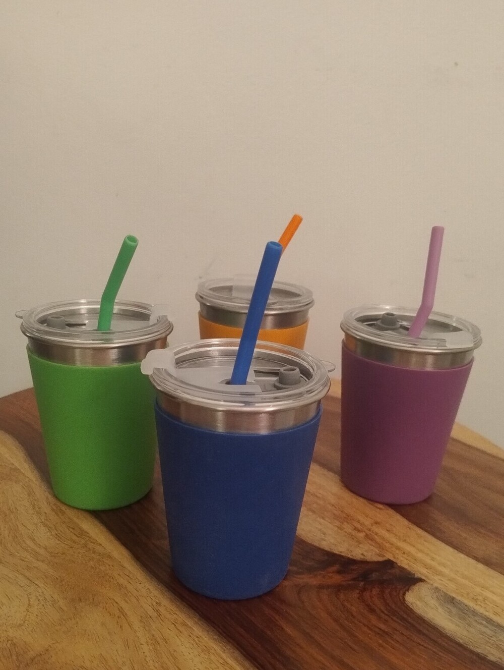 Insulated Silicone Tumbler Cups with Straws